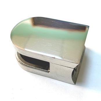 Стеклодержатель для трубы 38.1 (8мм) литой (зеркало) полукруглый, марка AISI 304